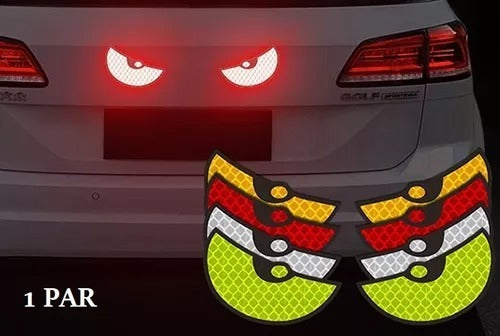 ¡Dale vida a tu carro! Stickers Par de Ojos Reflectantes