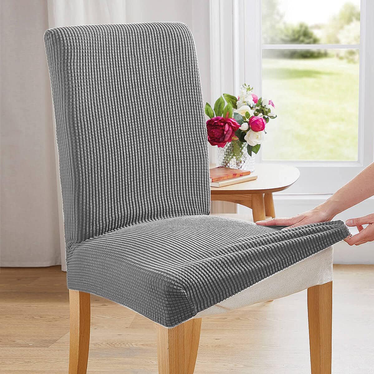 FUNDA AJUSTABLE PARA SILLAS DE COMEDOR - KIT 4 UNIDADES