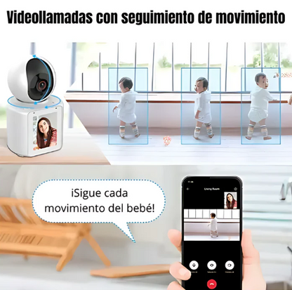 Cámara Inteligente con Pantalla y Videollamada Wifi Full HD 360º