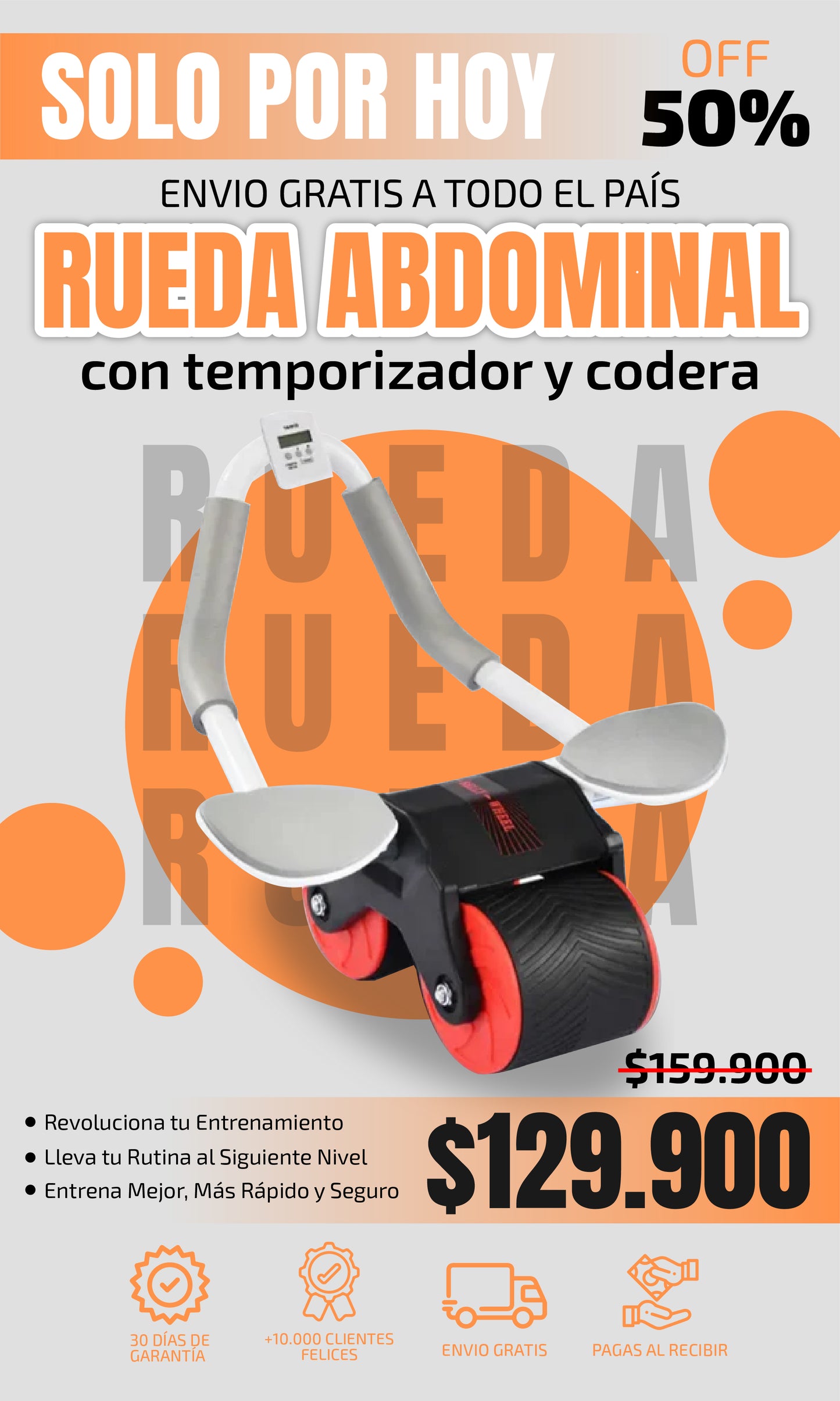 Rueda Abdominal Con Temporizador Y codera