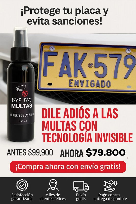 Bye Bye Multas - Dile Adiós a las fotomultas - Este Spray te durá 2 meses!