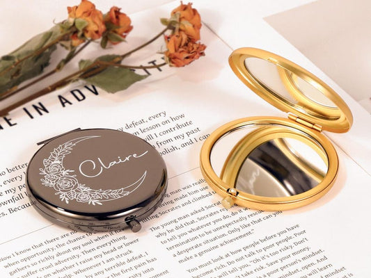 🥰ESPEJO DOBLE COMPACTO PERSONALIZADO 180°💕KIT x2