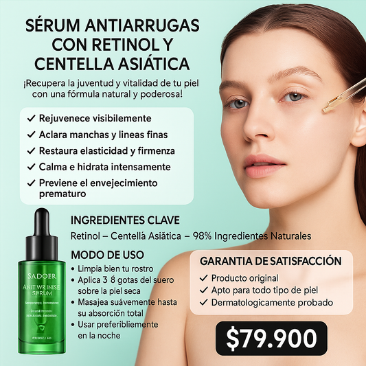 Sérum Antiarrugas con Retinol y Centella Asiática - SADOER (40ml)